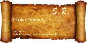 Sinka Róbert névjegykártya